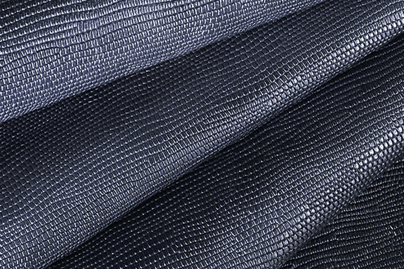 Metallic leather : navy blue Magnetic Lizard - Customization F. KOOIJMAN Paris